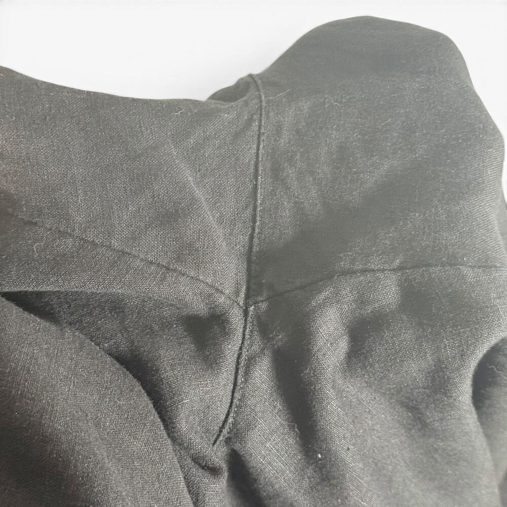 Chico's Women's 3R (US 16R) Black 100% Linen Cropped Pull On Pants Drawstring - Picture 10 of 10